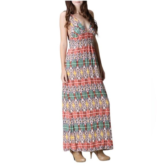AkeraLani Multi Colored Long Smocked Strappy Sundress Size S - Picture 10 of 10